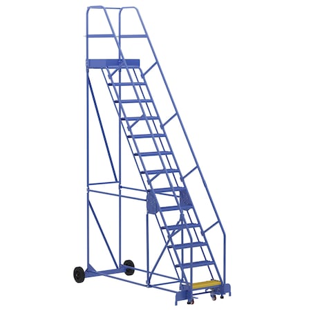 Vestil 166 H Steel Warehouse Ladder, 58 deg Grip, 13 Step, 21", 13 Steps LAD-13-21-G